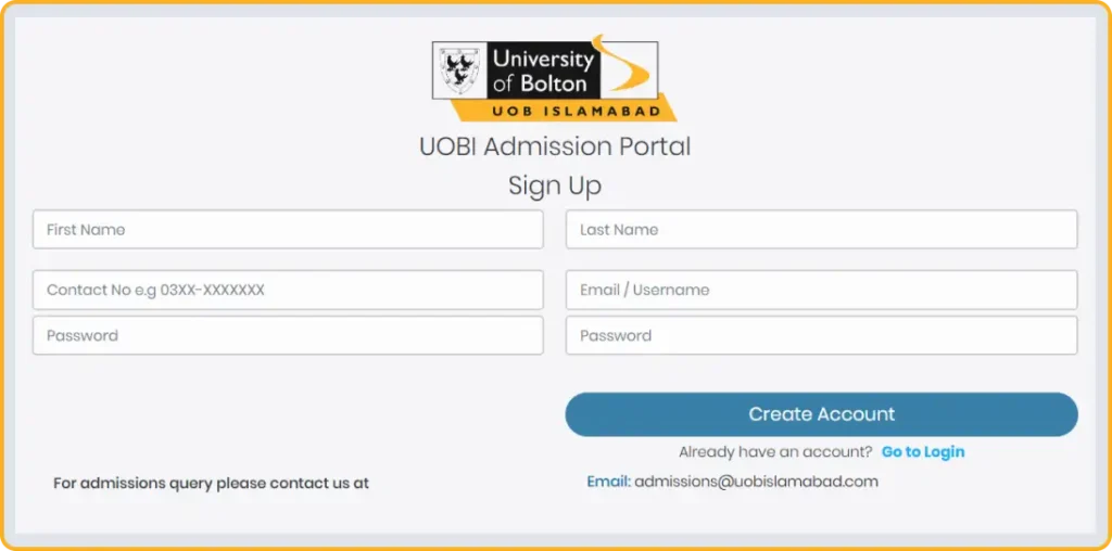 How to apply at University of Bolton Islamabad